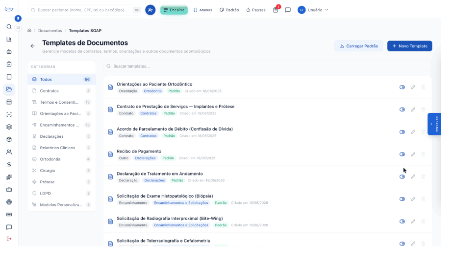 Documentos & prontuário (SOAP)