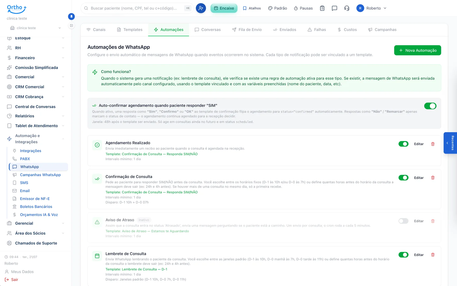 Automações de WhatsApp